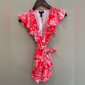 NWT, Floral Mini Wrap Dress by Aqua, Size XS